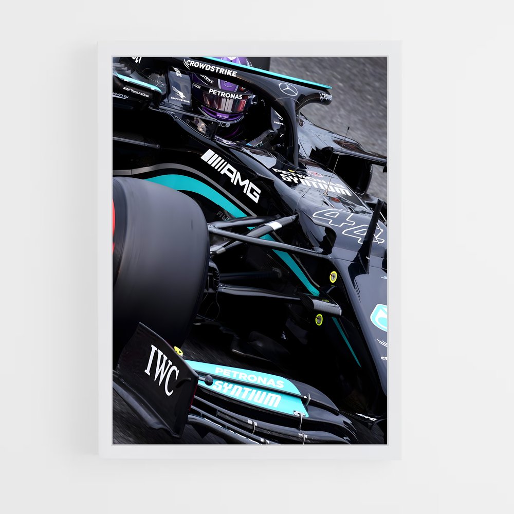 Poster Mercedes Vitesse virages – affiche Voitures de Formule 1 (vue 3)